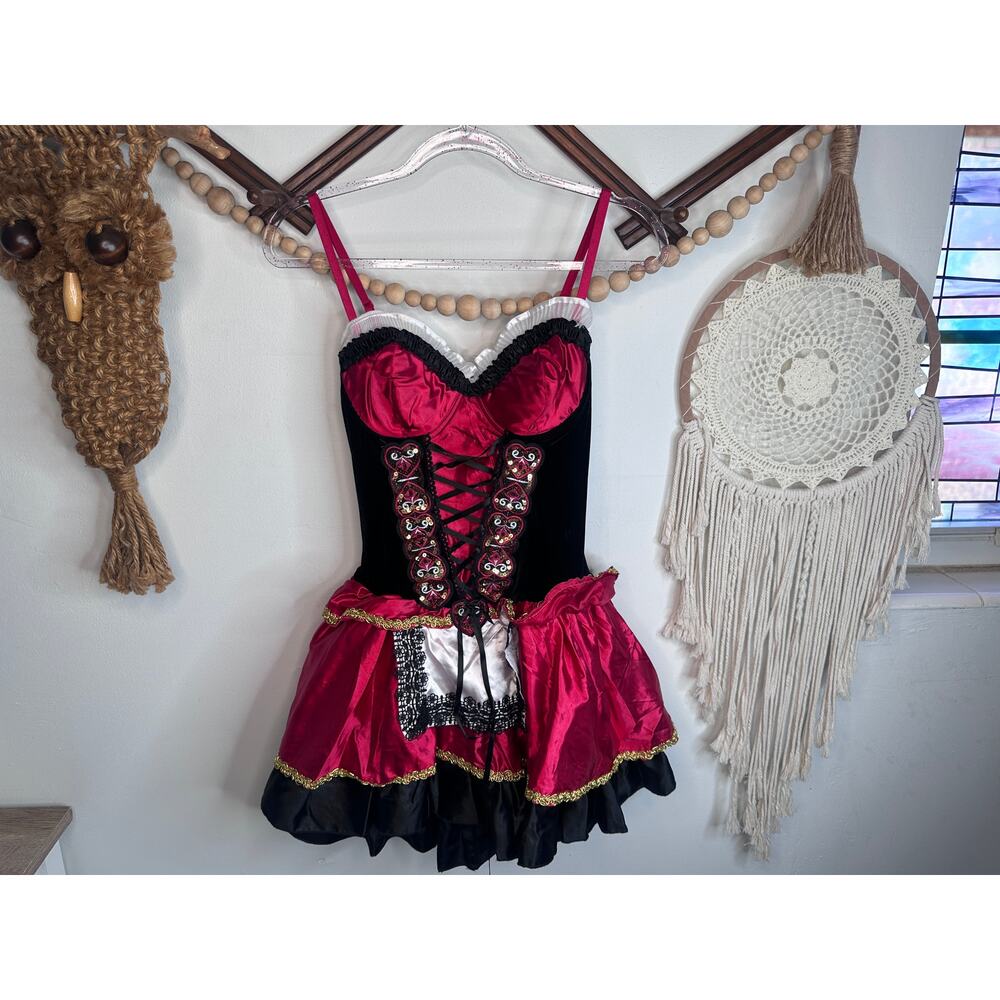 Spirit Halloween Queen of Hearts Mini Corset Dress